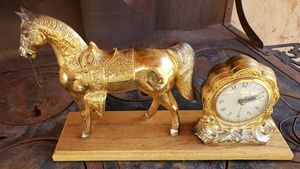 Antique United clock and horse